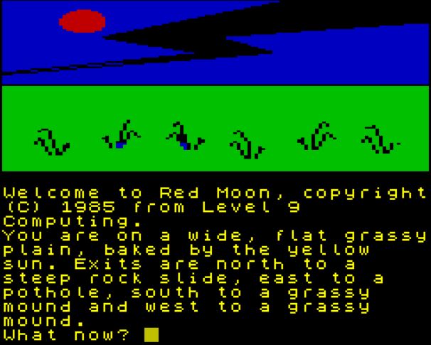 Red Moon - ZX Spectrum game screenshot (1985) by Level 9 Computing
